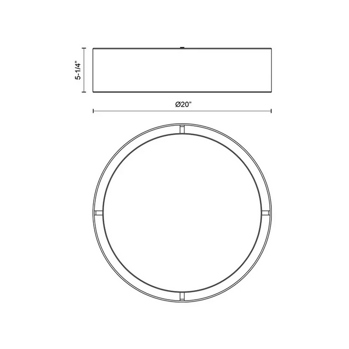 Kuzco FM7920-5CCT Dalton 1-lt 20" LED Flush Mount, 5CCT Selectable