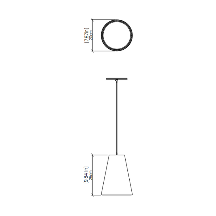 Accord 1130 Conical 1-lt 8" LED Pendant, E26 Base