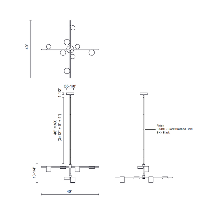 Kuzco CH96840 Jayden 8-lt 40" LED Chandelier