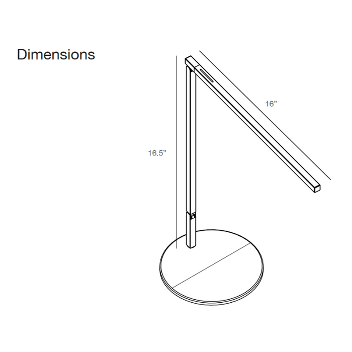 Koncept ZBD1000 Z-Bar Solo Gen 4 LED Desk Lamp, Power Base