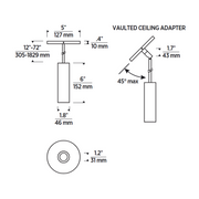 ENTRA 2" 12W Fixed LED Cylinder, Warm Dim, Pendant Mount
