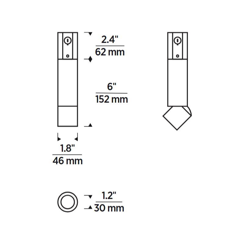 ENTRA 2" 12W Adjustable LED Cylinder, Conduit Mount
