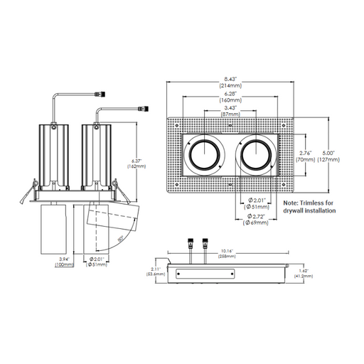 Eurofase TGO2TL Tango 2 Light 30W LED Trimless Pulldown