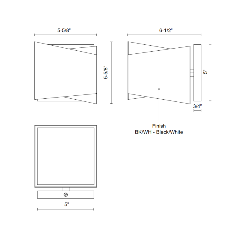 Kuzco WS31205 Cubix 1-lt 6" Wall Sconce