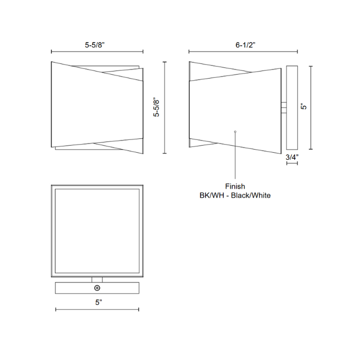 Kuzco WS31205 Cubix 1-lt 6" Wall Sconce