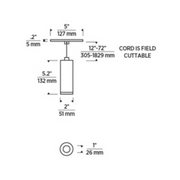 Element EC2R 2" 12W Fixed LED Cylinder, Cord Mount