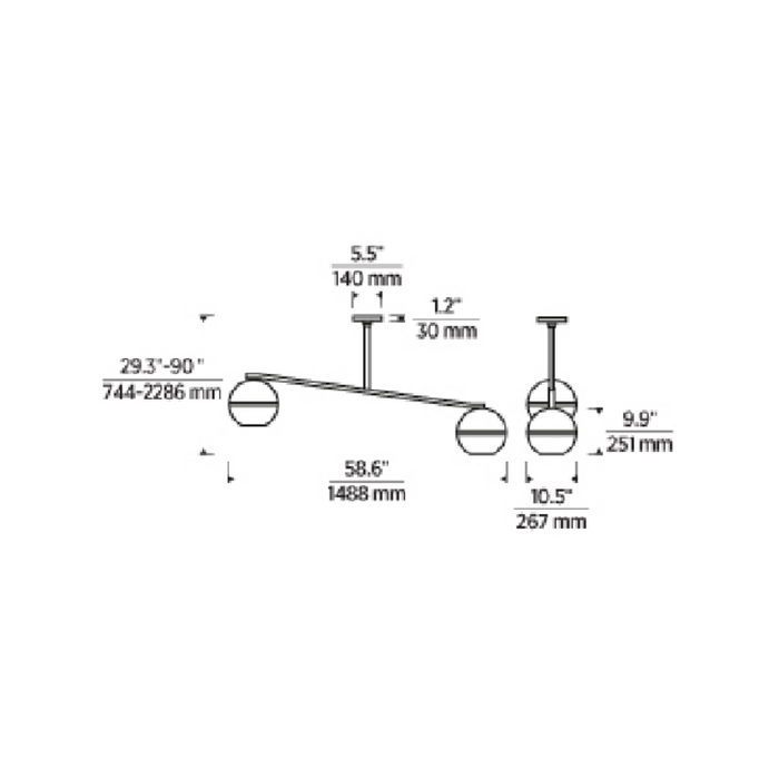 Visual Comfort SLCH356C Lowing 2-lt 59" LED Chandelier