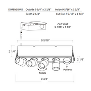 Lotus JXL-TXH05-G16W 10" 5-Light LED Rotatable Linear Recessed Downlight