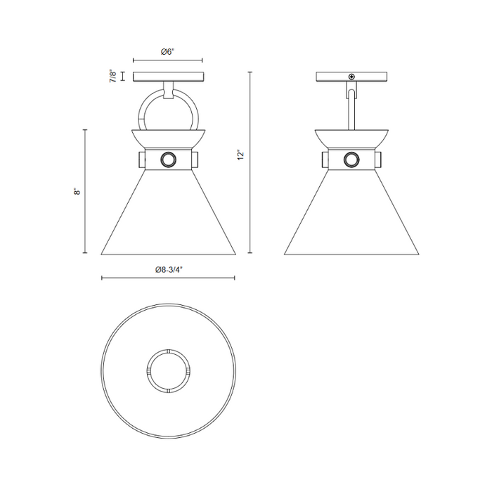 Alora Mood SF412509 Emerson 1-lt 9" Semi Flush Mount