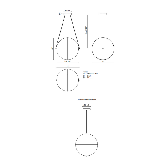 Kuzco PD76716 Aries 1-lt 17" LED Pendant