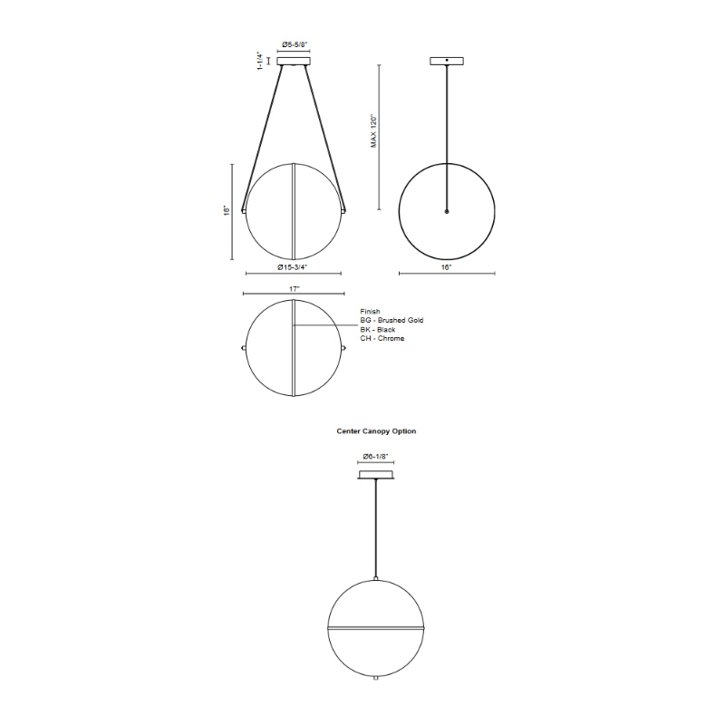 Kuzco PD76716 Aries 1-lt 17" LED Pendant