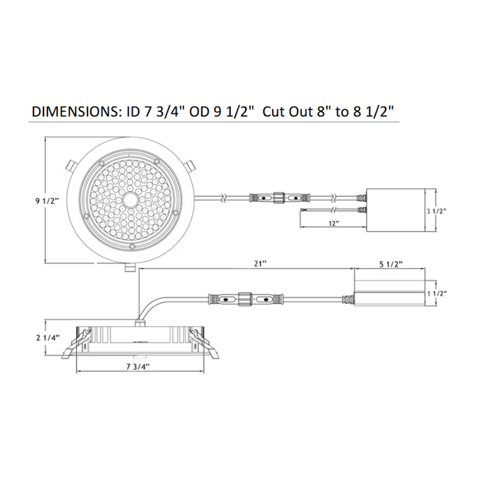 Lotus LL8R 8" 40W LED Round Slim Commercial Recessed Downlight