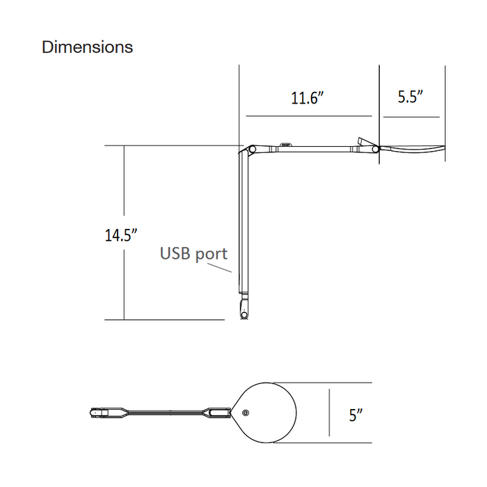 Koncept SPY-RCA Splitty Reach Pro Gen 2 LED Desk Lamp, Wall Mount