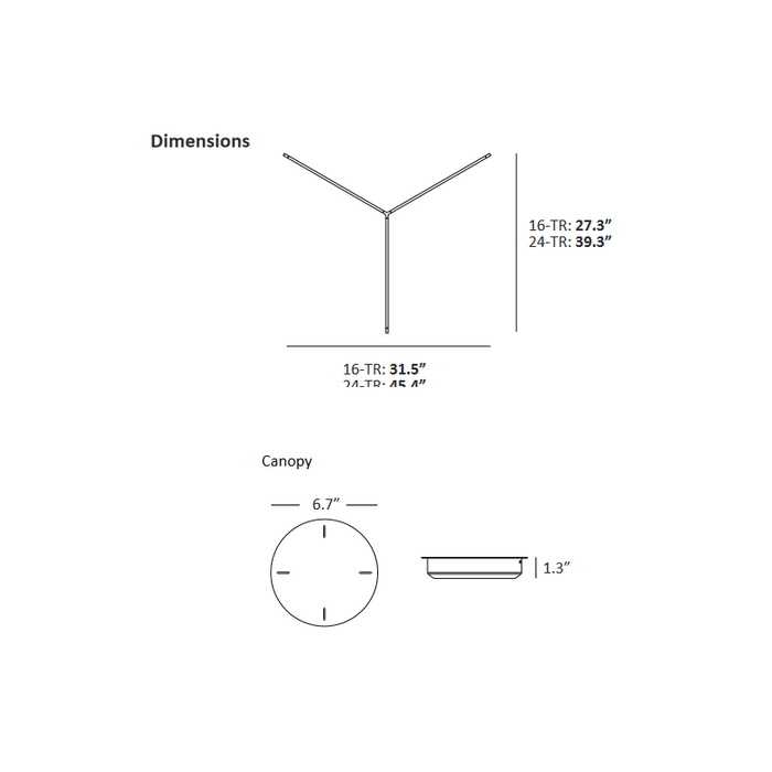 Koncept ZBP-24-TR Z-Bar Trio 45" LED Pendant