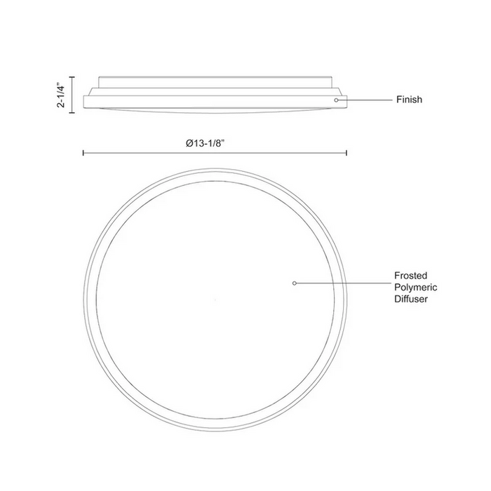 Kuzco FM43313-5CCT Brook 1-lt 13" LED Flush Mount, 5CCT Selectable