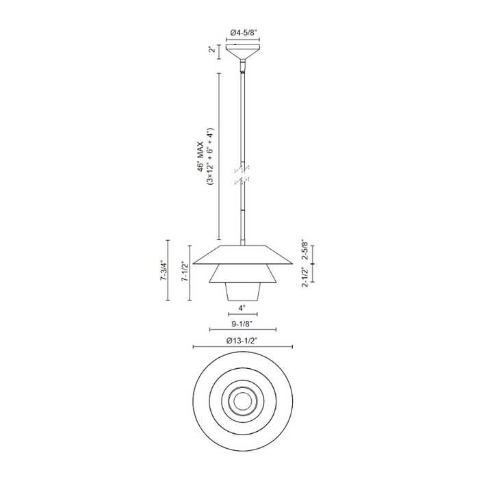 Alora Mood PD475113 Tetsu 1-lt 14" Pendant