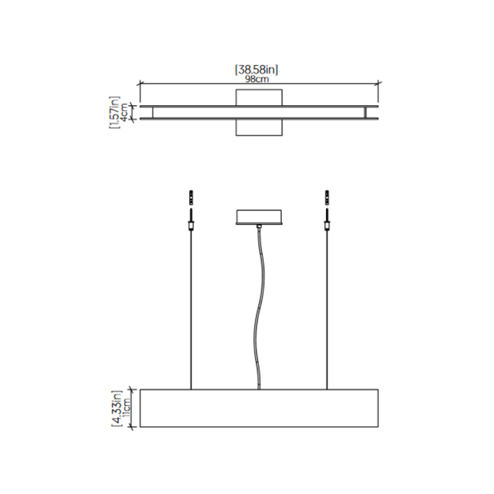 Accord 1312 Clean 1-lt 39" LED Pendant