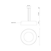 Kuzco PD13120-5CCT Beacon 1-lt 20" LED Pendant, 5CCT Selectable