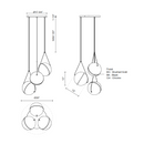 Kuzco CH76728 Aries 3-lt 18" LED Chandeliers
