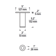 Element EC2R 2" 12W Fixed LED Cylinder, Surface Mount