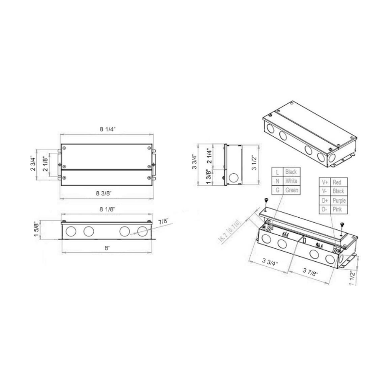 Lotus KVG-24096 96W 24V Constant Voltage Driver, 5-in-1 Dimmable