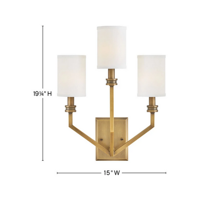 Hinkley 46413 Moore 3-lt 19" Tall LED Wall Sconce