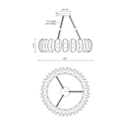 Alora CH305737 Cortez 20-lt 37" LED Chandelier