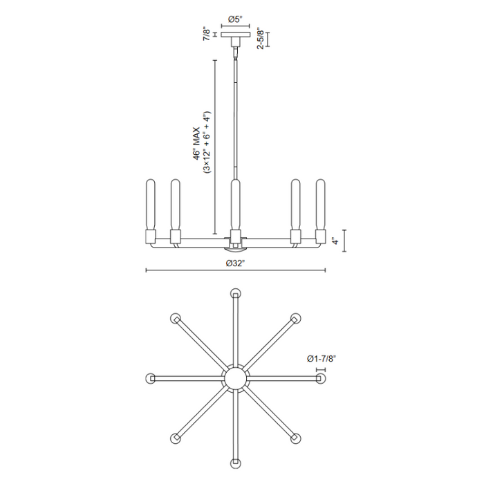 Alora Mood CH607232 Claire 8-lt 32" Chandelier