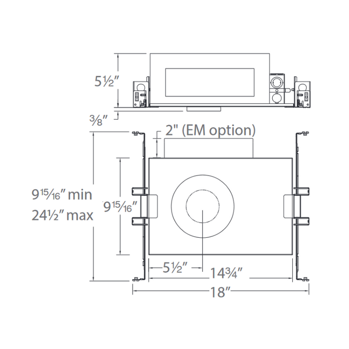 WAC R2RCL Volta 2" Round LED New Construction Invisible Trimmed Housing