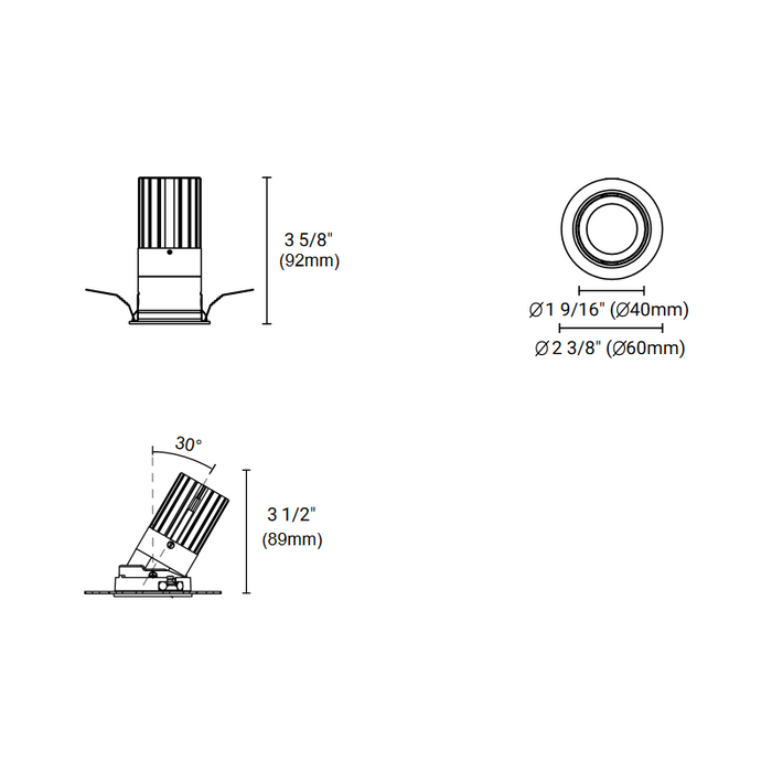 Eurofase BTGO-1R-T Baby Tango 1 Light 10W Round LED Flat Gimbal Trim, Solite Lens