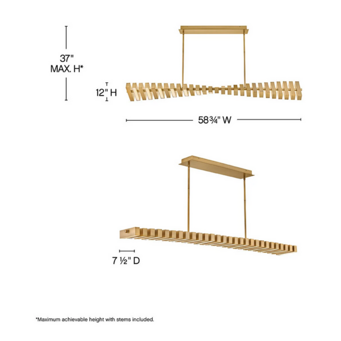 Fredrick Ramond FR42456 Stitch 14-lt 59" LED Linear Chandelier