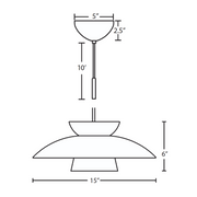 Besa 1JC-4513 Trilo 15 1-lt 15" Pendant, Cord Fixture with Dome Canopy