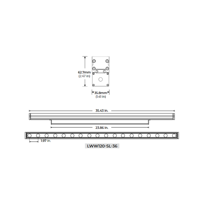 Core Lighting LWW120-SL 36" 27W High Output Linear LED Wall Washer