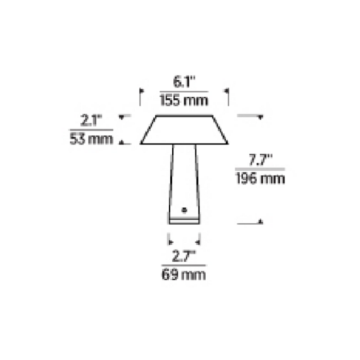 Visual Comfort SLTB25727 Sesa 1-lt 8" Tall LED Table Lamp
