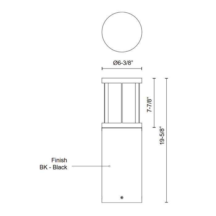 Kuzco EB49020 Alden 1-lt 20" Tall LED Bollard