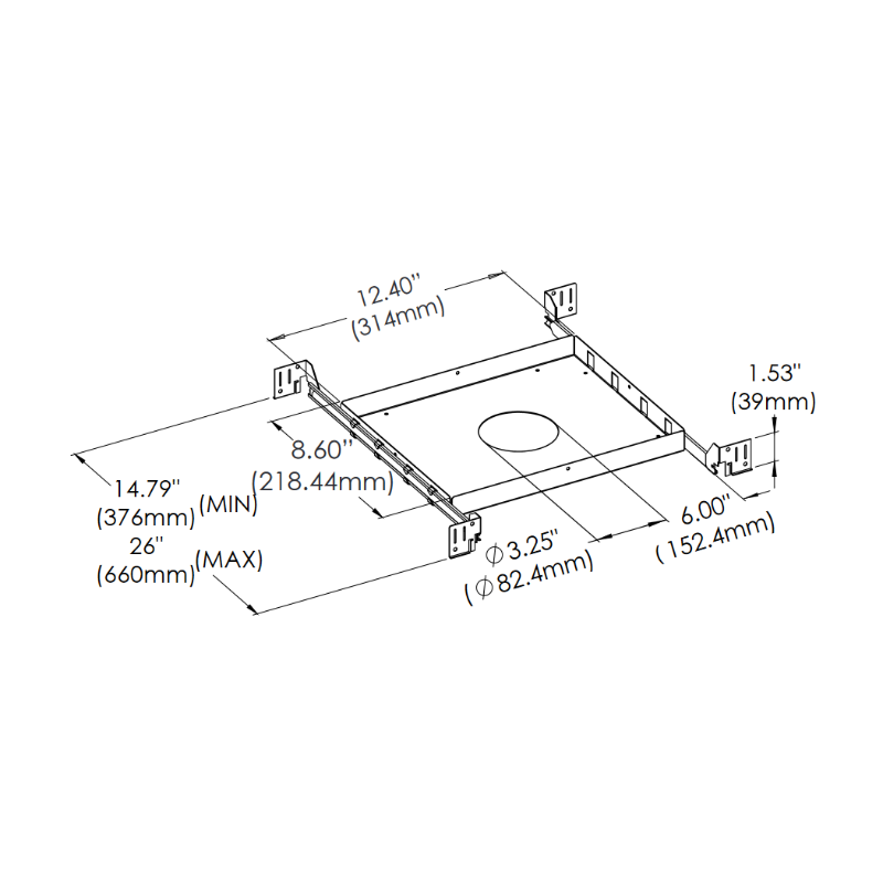 Eurofase 30534 New Construction Plate for Tango TGO1R Round Trim/Trimless Series