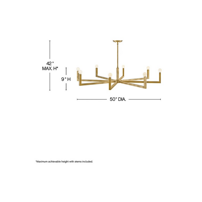 Hinkley 45049 Ezra 8-lt 50" LED Chandelier