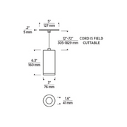 Element EC3R 3" 27W Fixed LED Cylinder, Warm Dim, Cord Mount