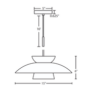 Besa 1JT-4513 Trilo 15 1-lt 15" LED Pendant, Cord Fixture with Flat Canopy