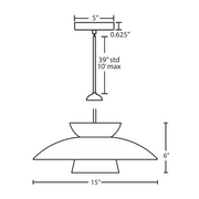 Besa 1TT-4513 Trilo 15 1-lt 15" LED Pendant, Stem Fixture
