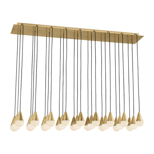 Visual Comfort SLCH517 Cupola Alabaster 27-lt 45" LED Chandelier - Hand Rubbed Antique Brass