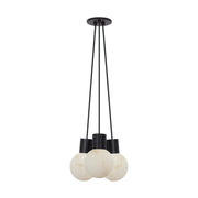 Visual Comfort SLCH542 Mina 3-lt 9" LED Chandelier - Black/Black Cord