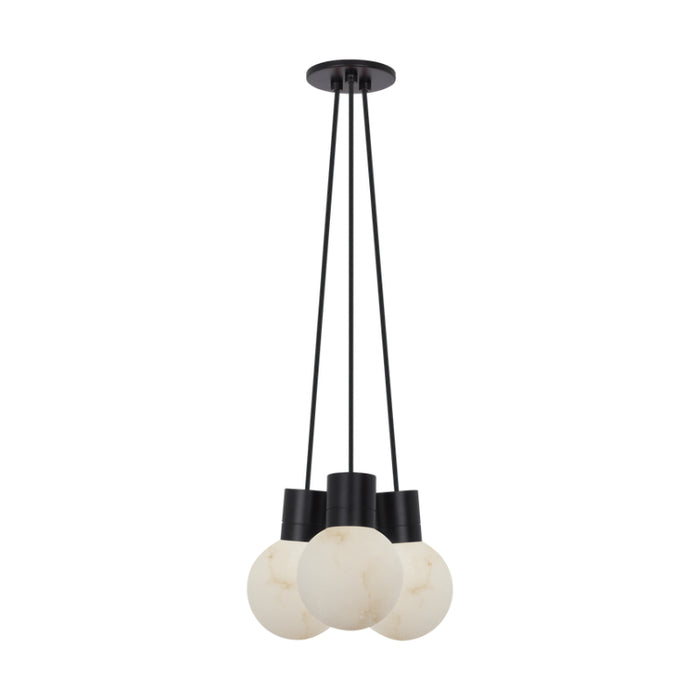 Visual Comfort SLCH542 Mina 3-lt 9" LED Chandelier - Black/Black Cord