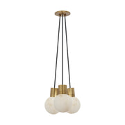 Visual Comfort SLCH542 Mina 3-lt 9" LED Chandelier - Hand Rubbed Antique Brass/Black Cord