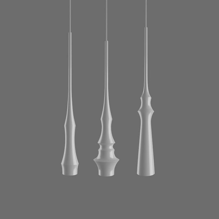 Bover Slend Set 3 Rectangular 3-lt 28" LED Pendant - Matte White