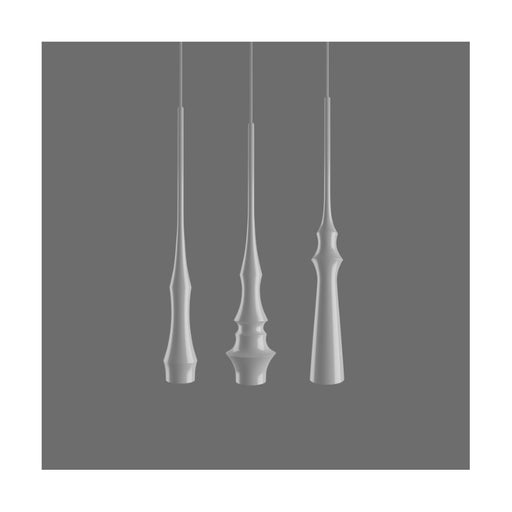 Bover Slend Set 3 Rectangular 3-lt 28" LED Pendant-Matte White
