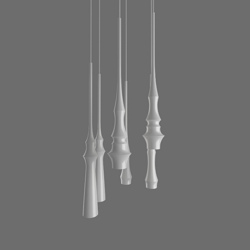 Bover Slend Set 6 Circular 6-lt 21" LED Pendant - Matte White