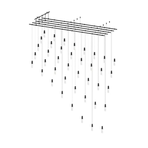 Sonneman SLS4237 Suspenders 48" x 96" Parallels with Height Adjustable Etched Teardrop Luminaires - Satin Black