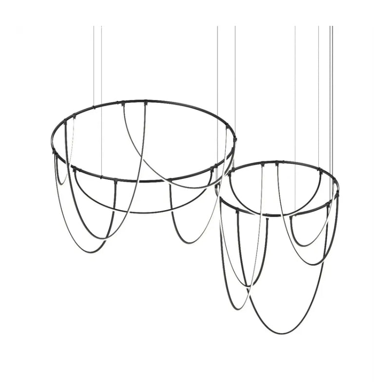 Sonneman SLS4243 Suspenders 2-Bar Offset Ring with Light Curve Luminaires - Satin Black