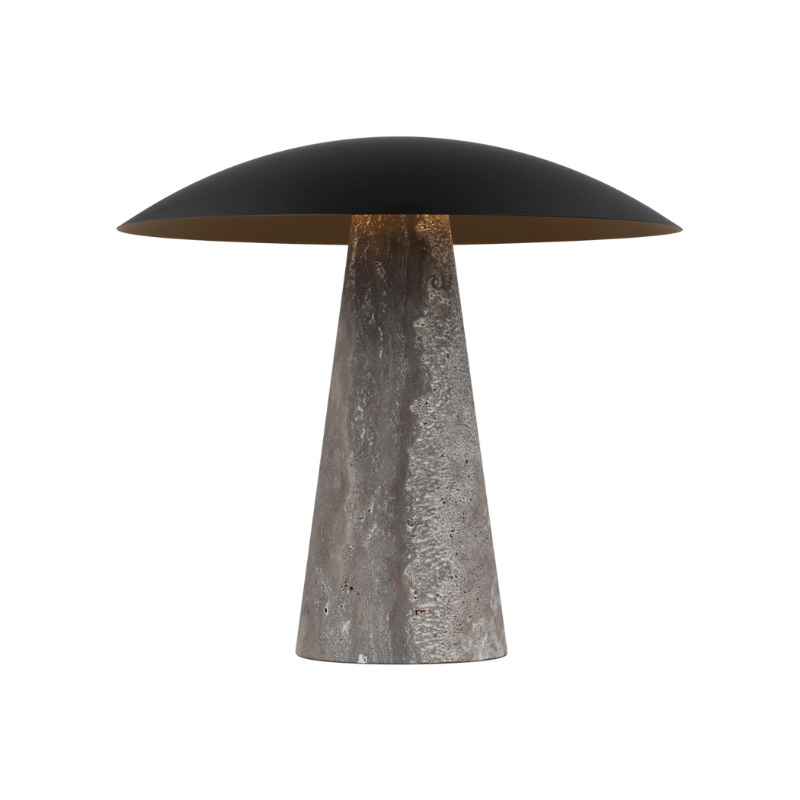 Visual Comfort SLTB34327 Aegis 1-lt 18" LED Table Lamp - Dark Bronze/Dark Travertine